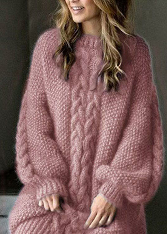 Dames Trui-Jurk Gebreid Roze 0