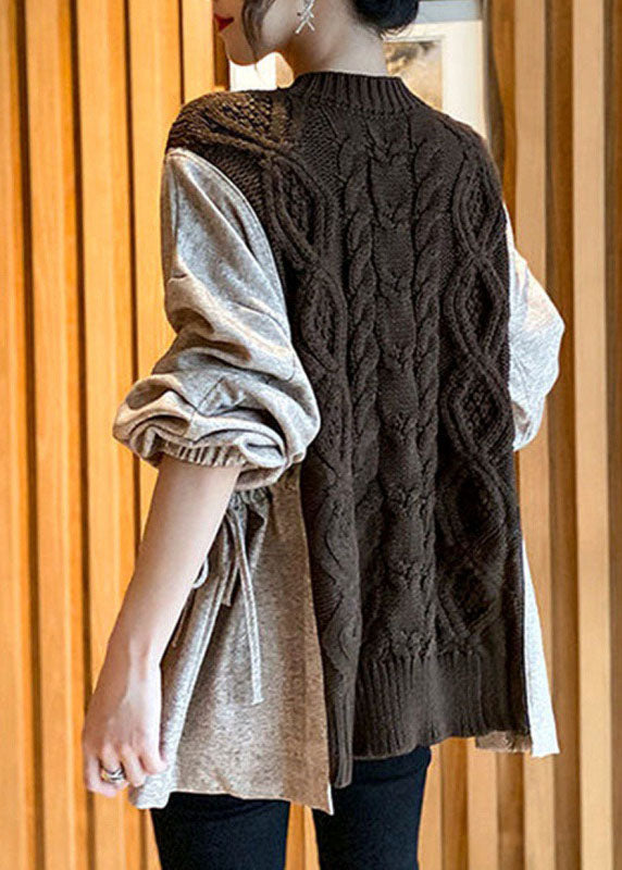 Dames Trui Gebreid met Patchwork Design 3