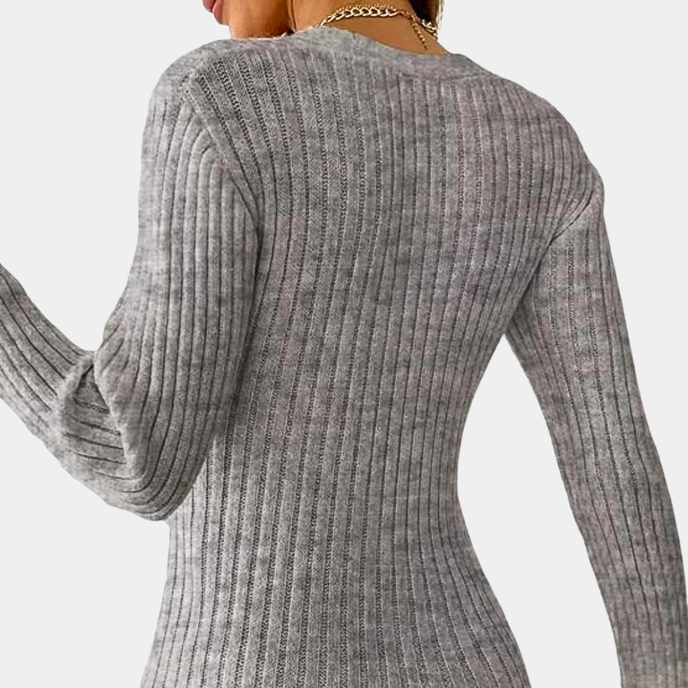 Dames V-hals Trui met Criss-Cross Details 2