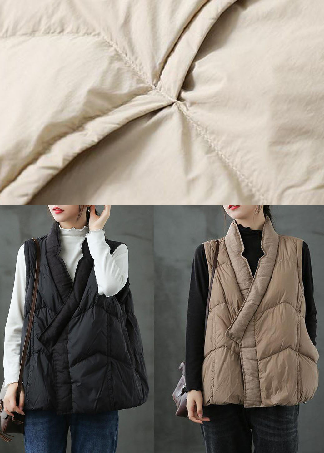 Dames Vest Zwart Trendy Losse Pasvorm voor de Winter 4