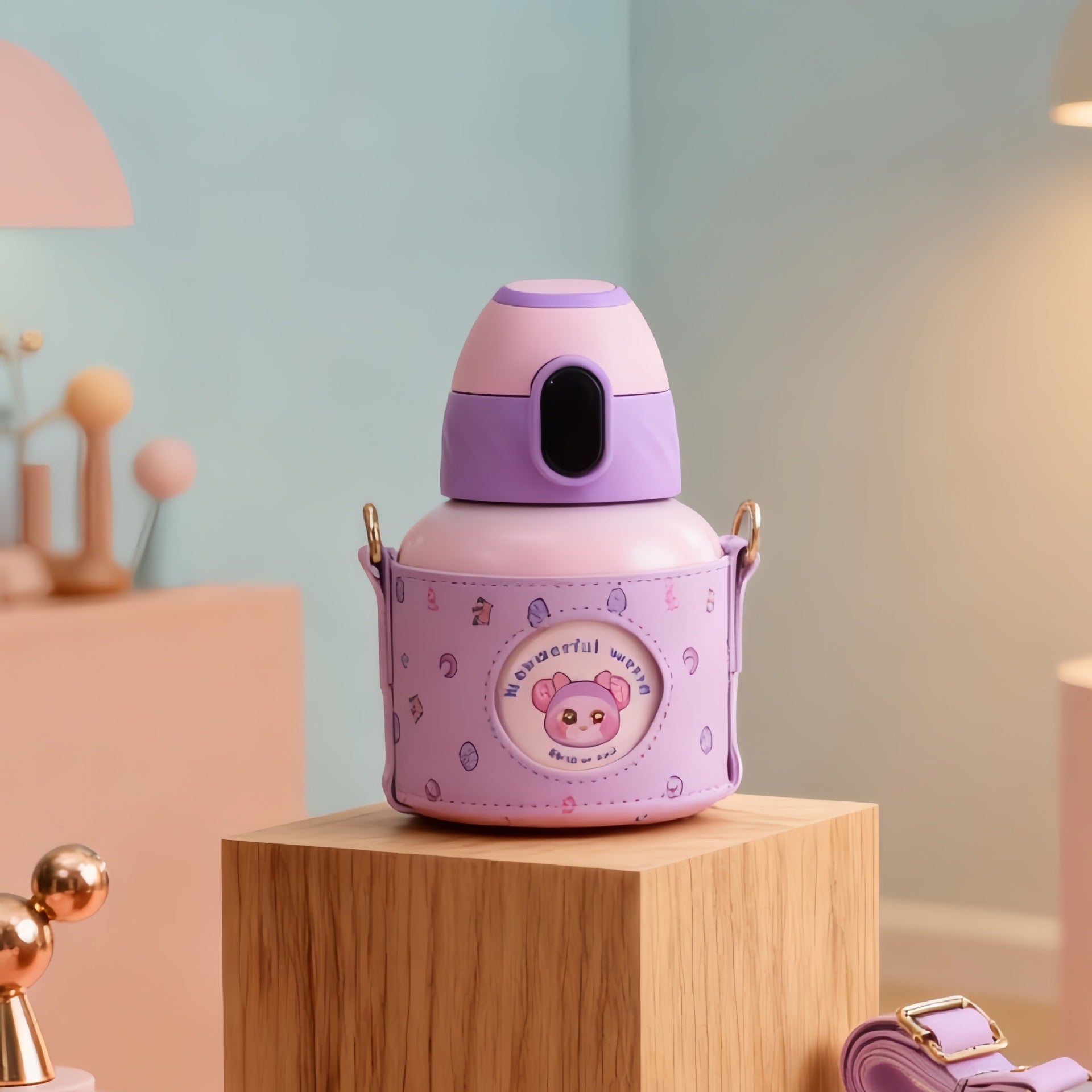 Dames Waterfles Geïsoleerd met Dierenmotief Trendy 4