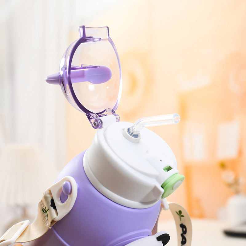 Dames Waterfles Geïsoleerd met Speelse Konijnenprint 3