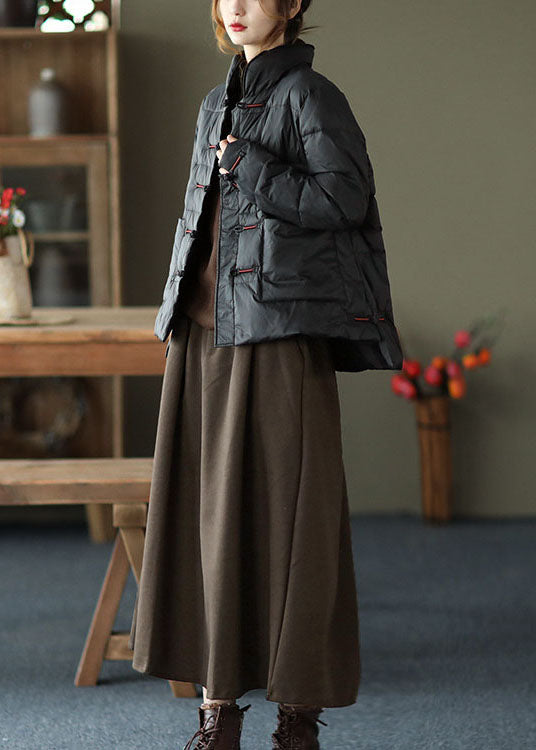 Dames Winter Donsjas met Opstaande Kraag en Knoopzakken 3