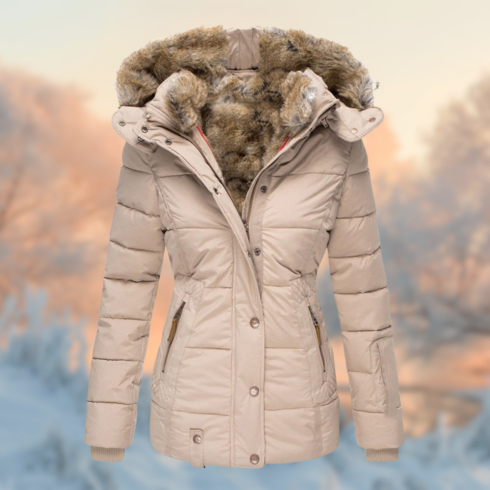 Dames Winterjas Gevoerd met Pluche Voering