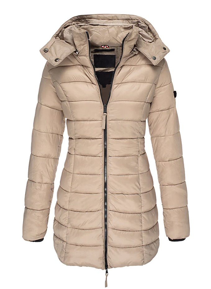Dames Winterjas Halflang Met Capuchon 2