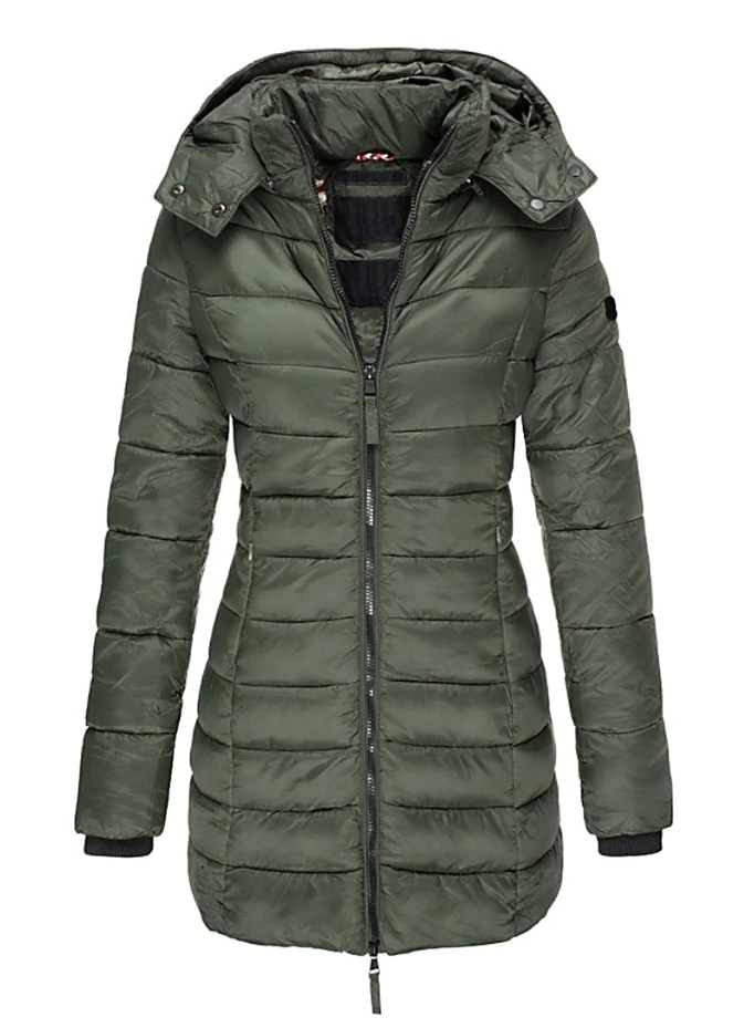 Dames Winterjas Halflang Met Capuchon 5