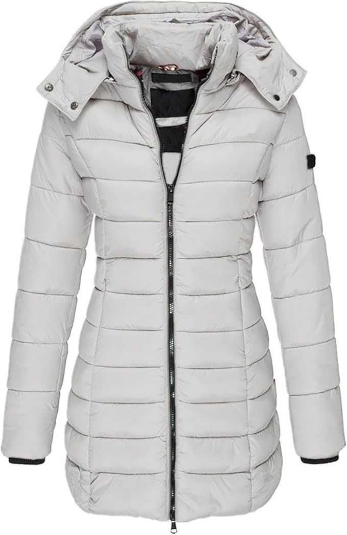 Dames Winterjas Halflang Met Capuchon 7