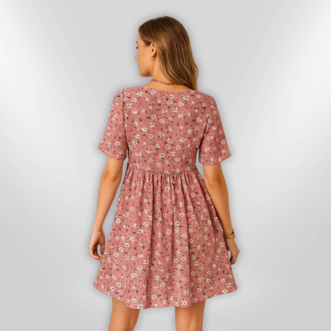 Dames Zomerjurk Luchtig Met Bloemenprint Ademend Materiaal 2