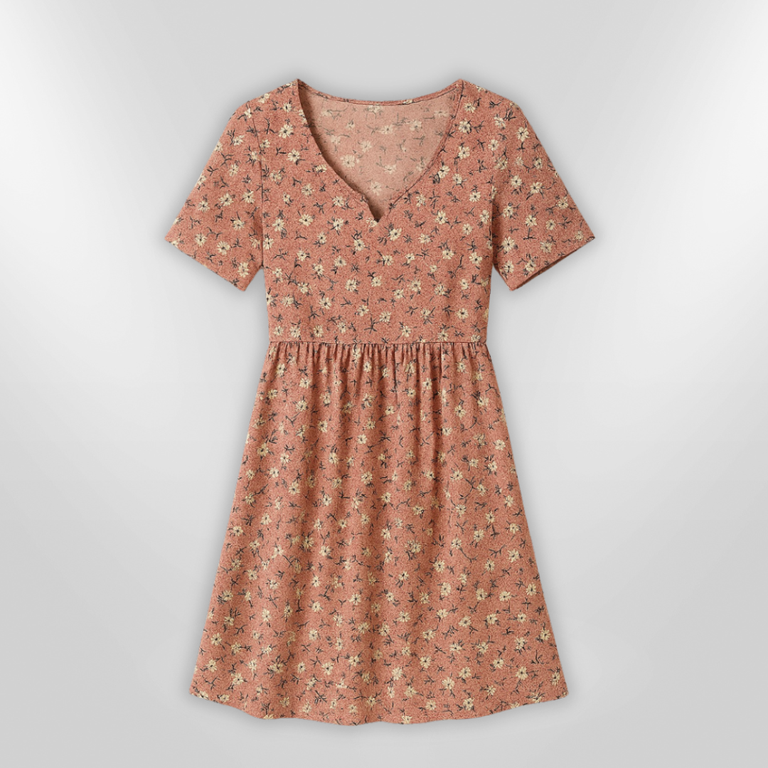 Dames Zomerjurk Luchtig Met Bloemenprint Ademend Materiaal 3