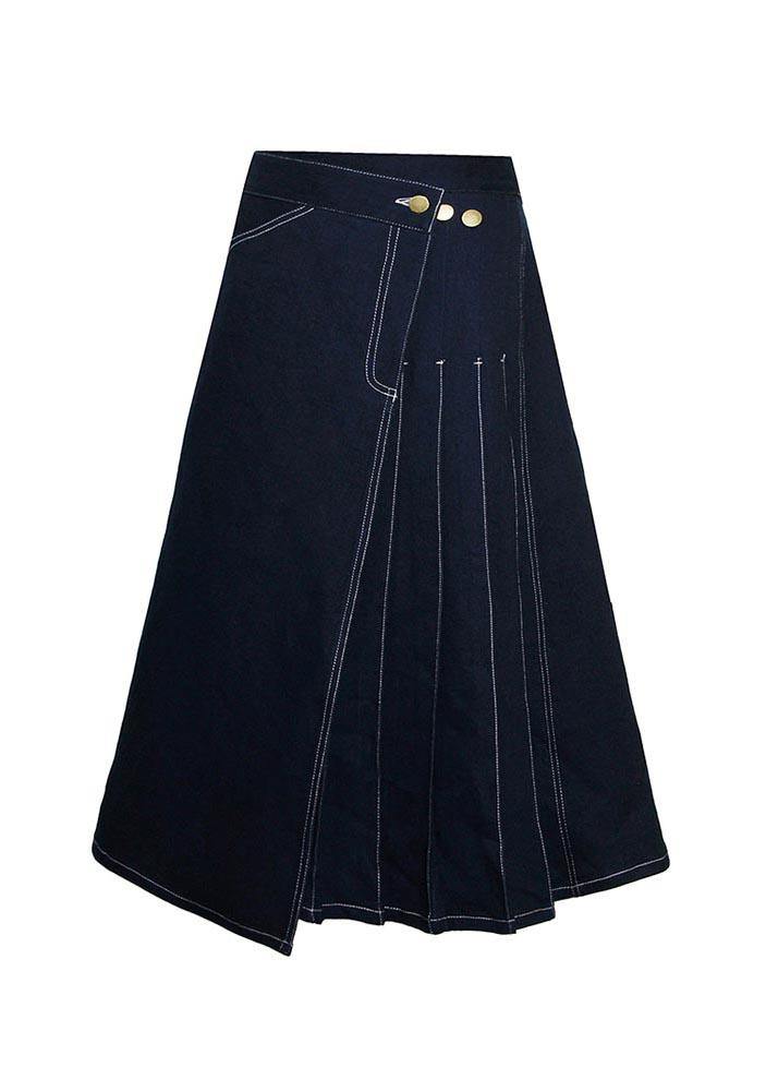 Dames Zomerrok Asymmetrisch Denimblauw 3