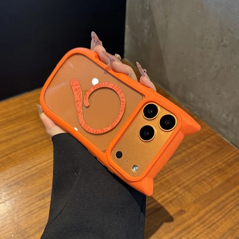 Dames iPhone Hoesje met Kat Oren en MagSafe Compatibiliteit voor iPhone 11, 12, 13, 14 1