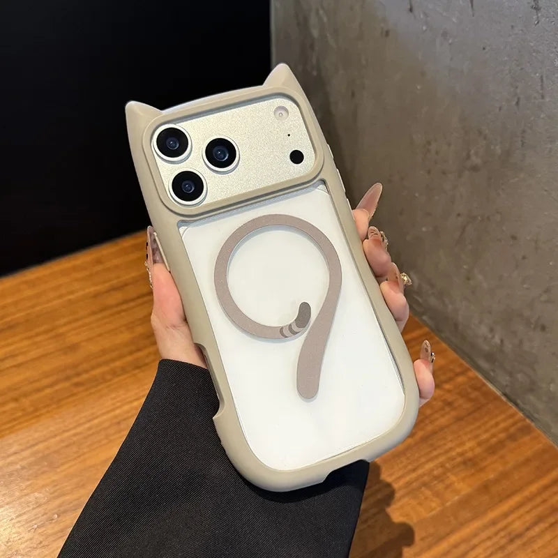 Dames iPhone Hoesje met Kat Oren en MagSafe Compatibiliteit voor iPhone 11, 12, 13, 14 8