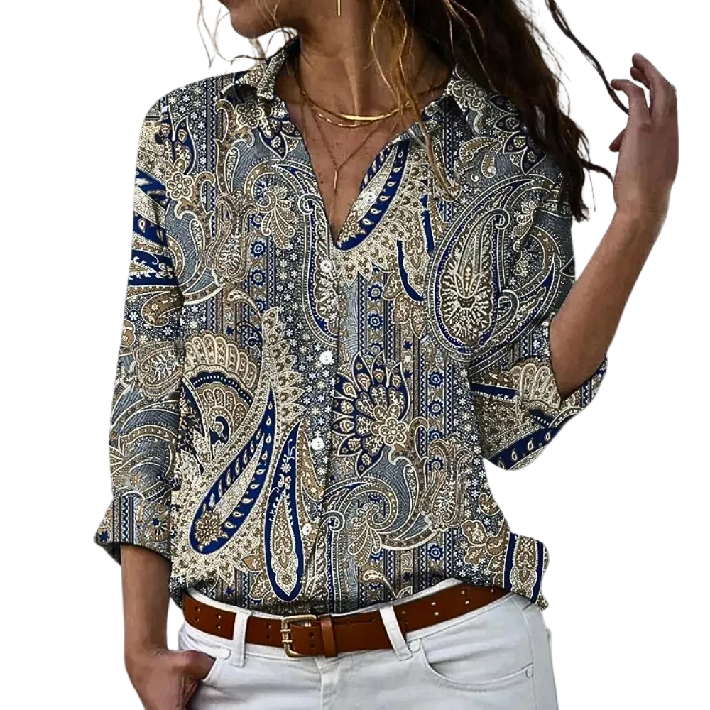 Damesblouse Met Stijlvolle Snit Voor Herfst 0