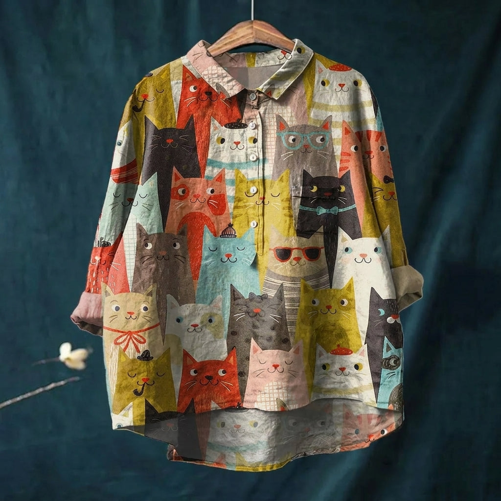Damesblouse met speelse print, zacht en lichtgewicht. 4