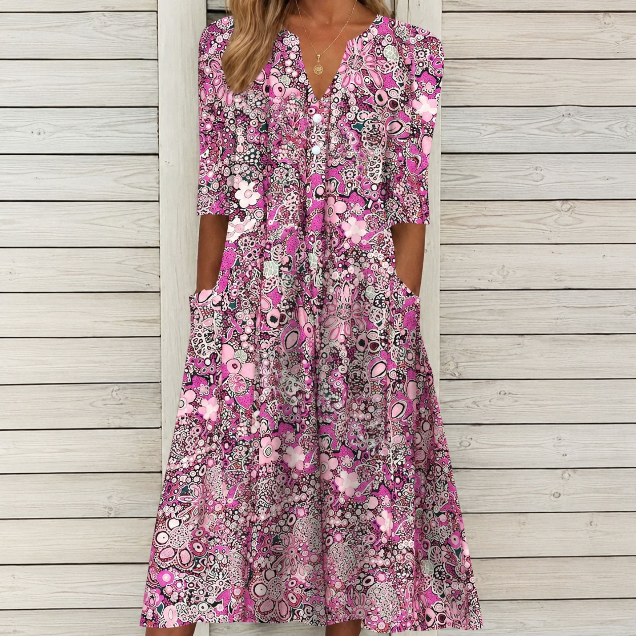 Damesjurk met bloemenprint, lichtgewicht, ideaal voor lente- en zomeractiviteiten. 2