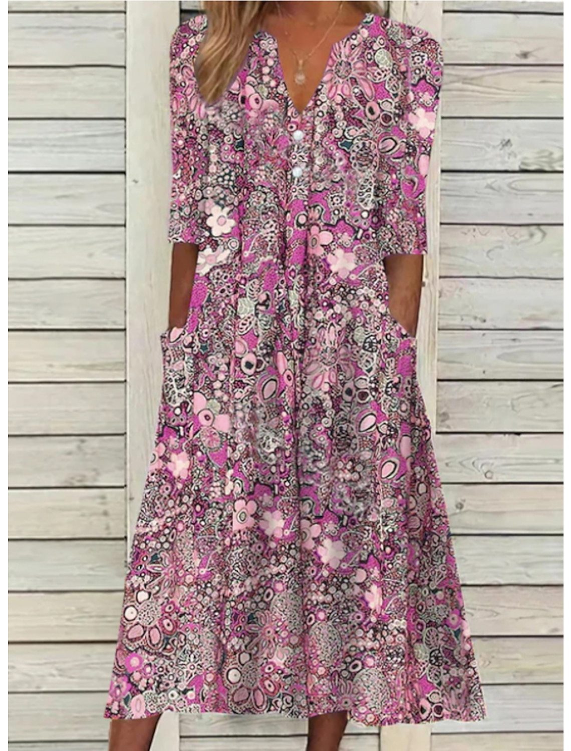 Damesjurk met bloemenprint, lichtgewicht, ideaal voor lente- en zomeractiviteiten