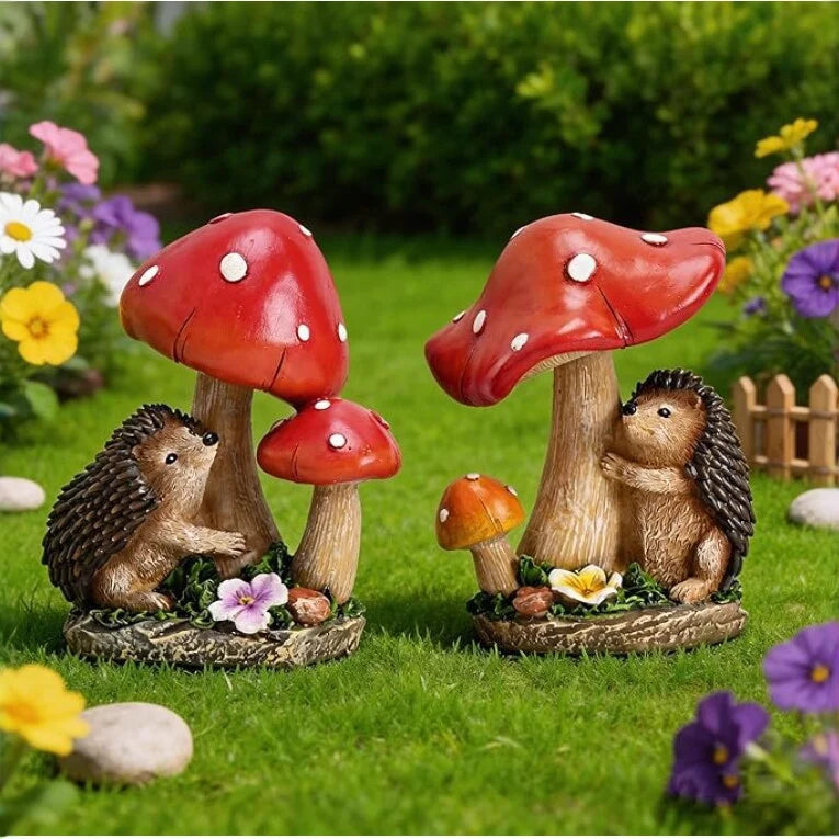 Decoratief Beeldje Egel met Vliegenzwammen 2