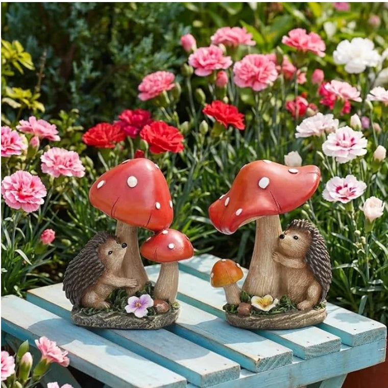 Decoratief Beeldje Egel met Vliegenzwammen 4