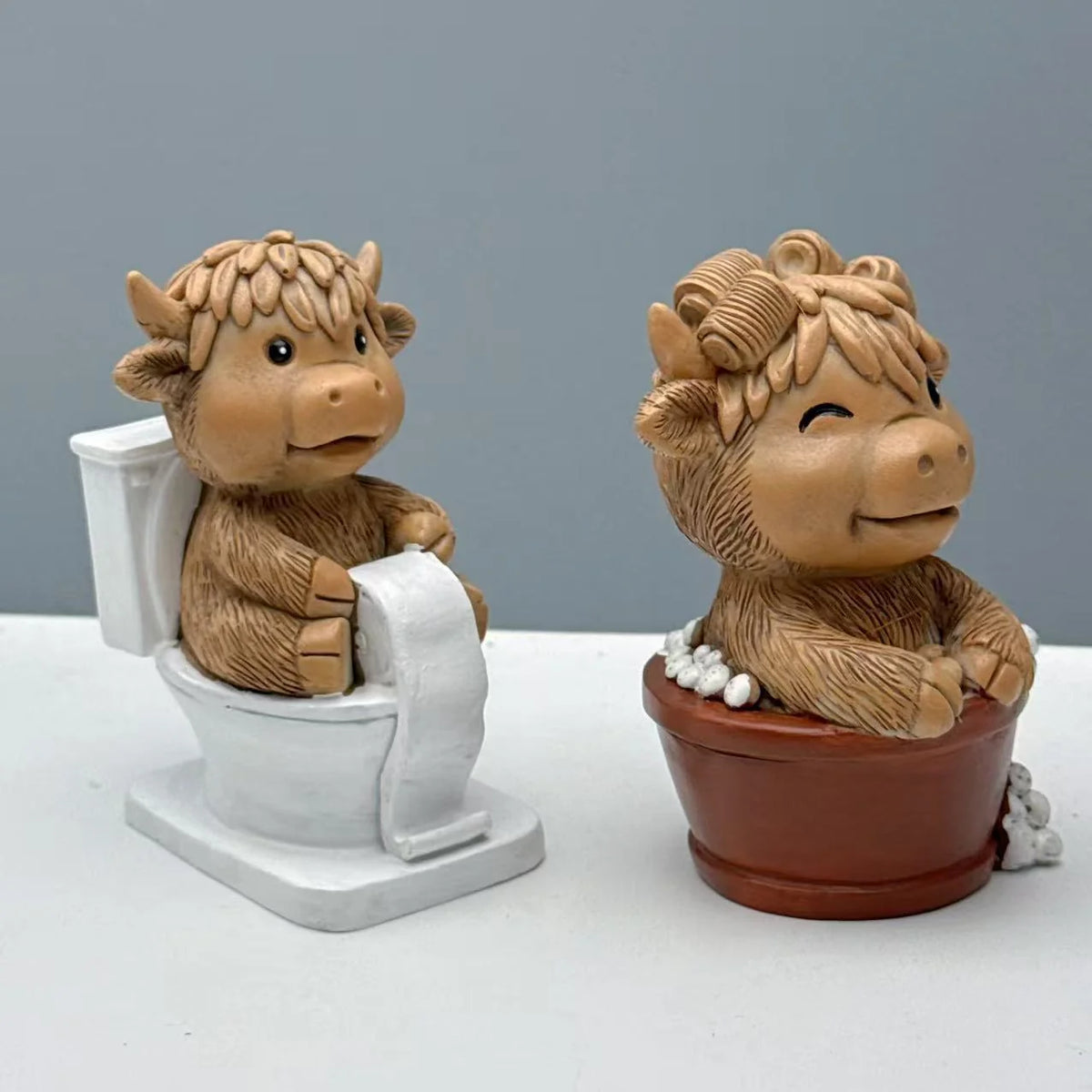 Decoratief Beeldje Schotse Hooglandkoe Humoristisch Design 3