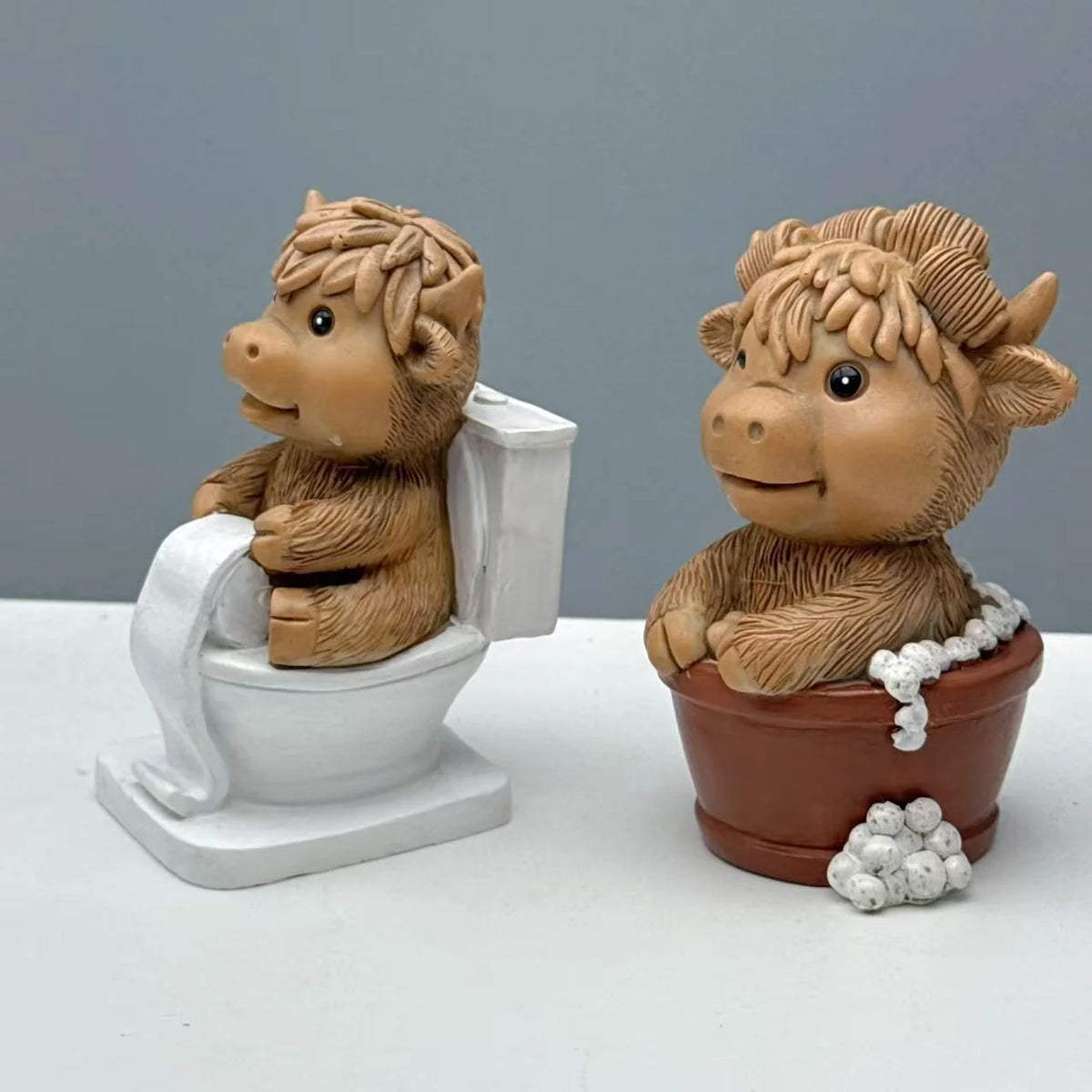 Decoratief Beeldje Schotse Hooglandkoe Humoristisch Design 4
