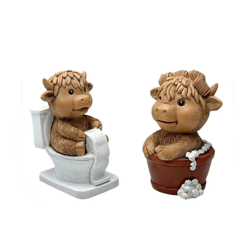 Decoratief Beeldje Schotse Hooglandkoe Humoristisch Design 5