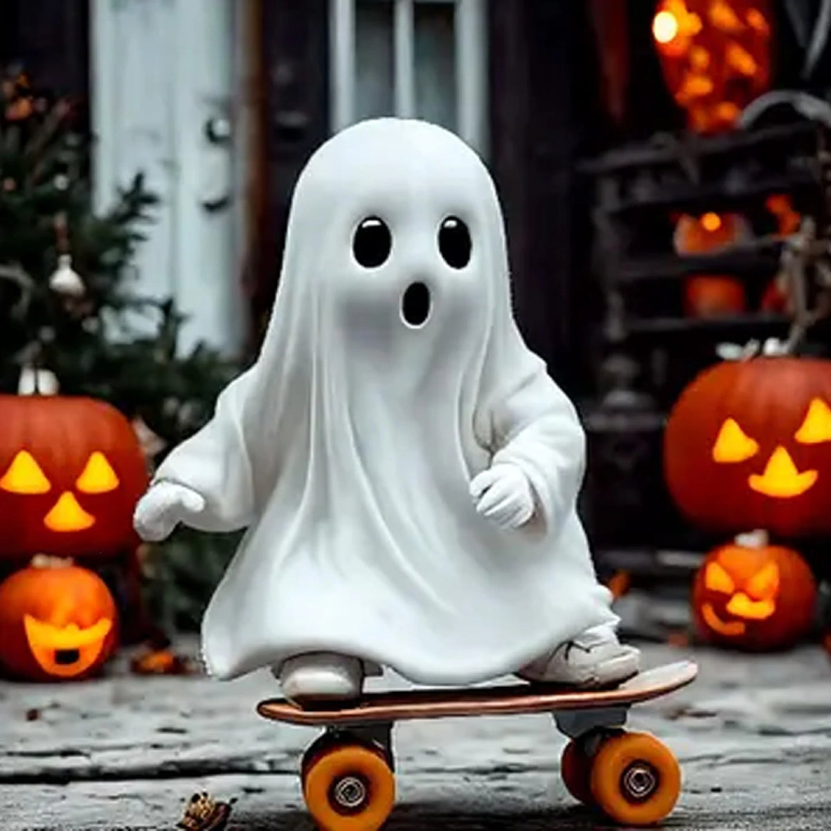 Decoratief Beeldje Spookfiguur op Skateboard voor Unieke Interieurs 3