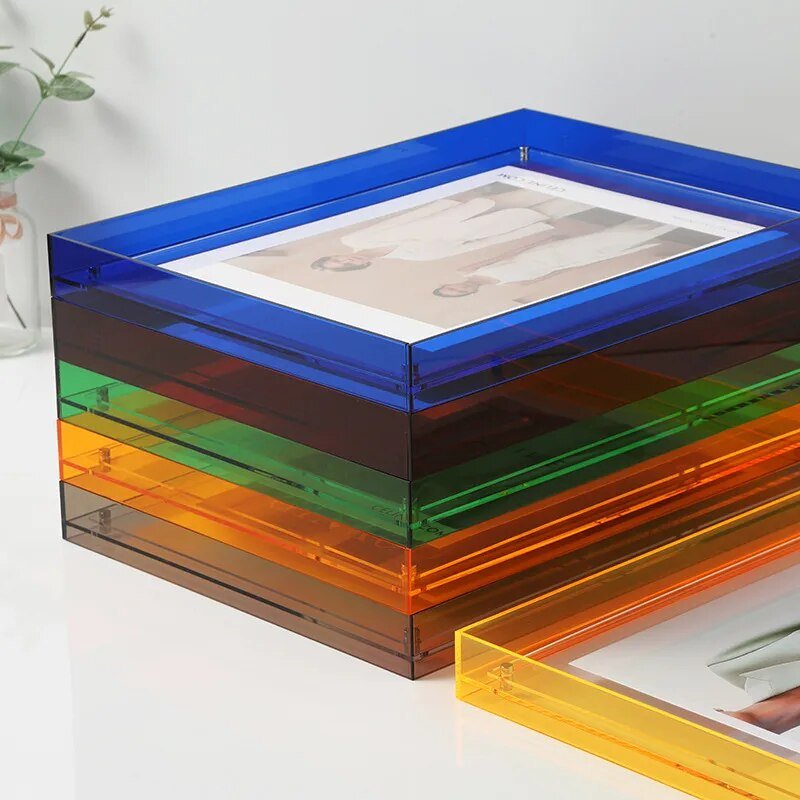 Decoratief Fotolijstje van Transparant Acryl met Kleurrijke Randen 2