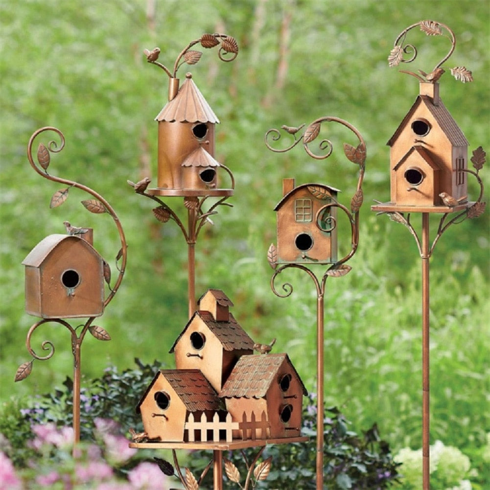 Decoratief Vogelhuisje Handgemaakt voor de Tuin - Uniek Ornament voor Buitenruimte 3