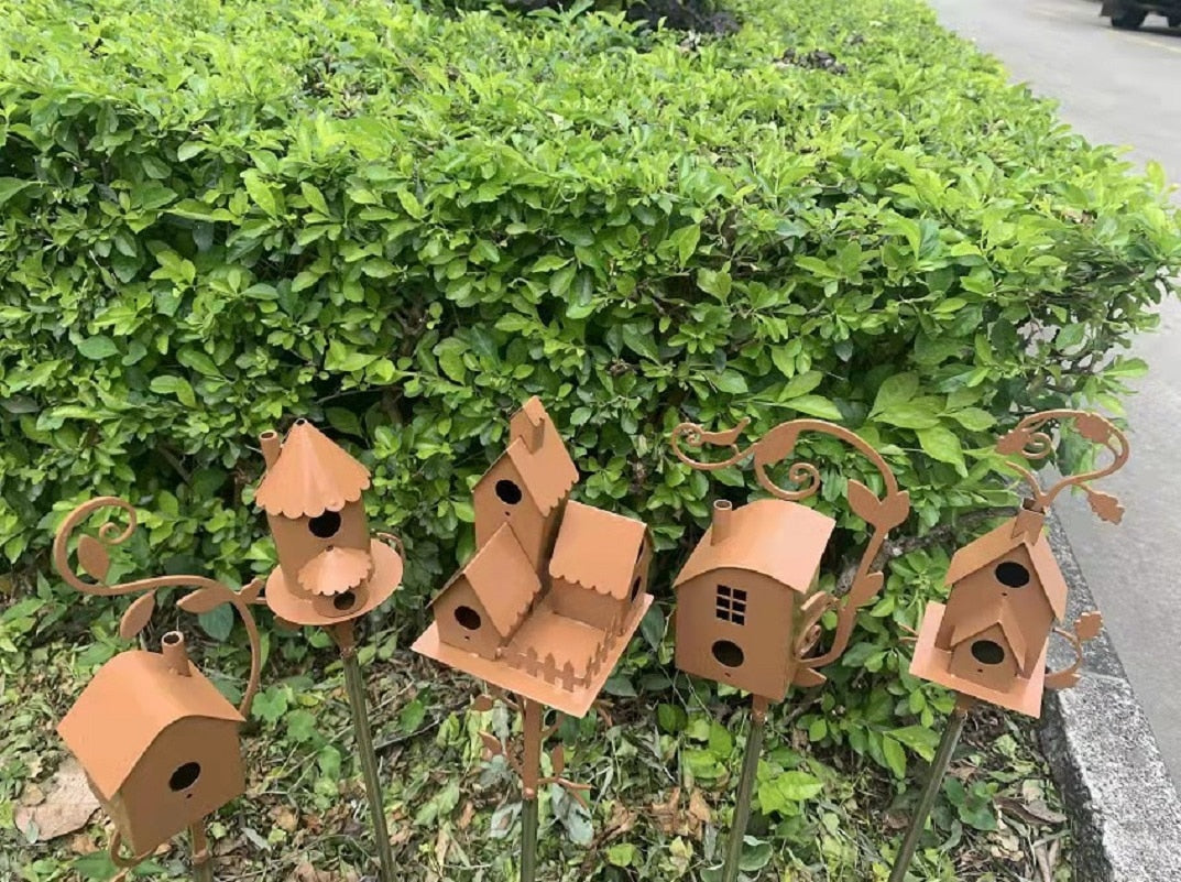 Decoratief Vogelhuisje Handgemaakt voor de Tuin - Uniek Ornament voor Buitenruimte 4