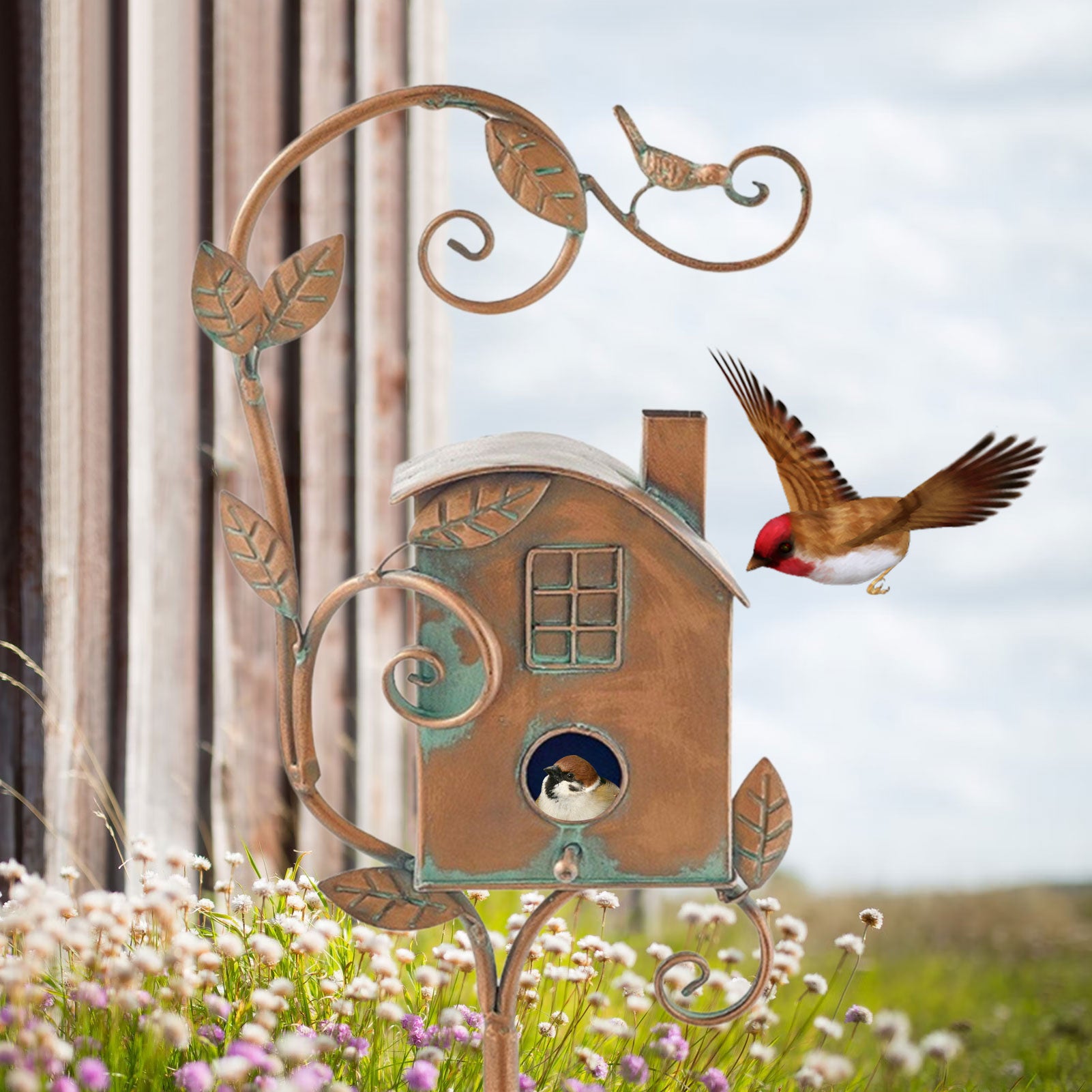 Decoratief Vogelhuisje Handgemaakt voor de Tuin - Uniek Ornament voor Buitenruimte 5