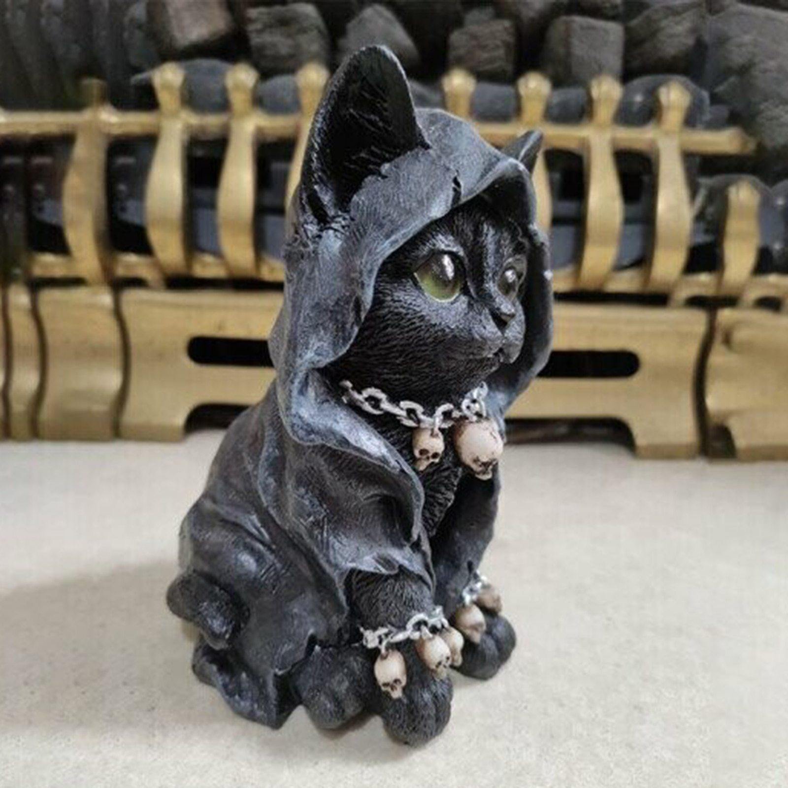 Decoratieve Kat Standbeeld voor Halloween 2
