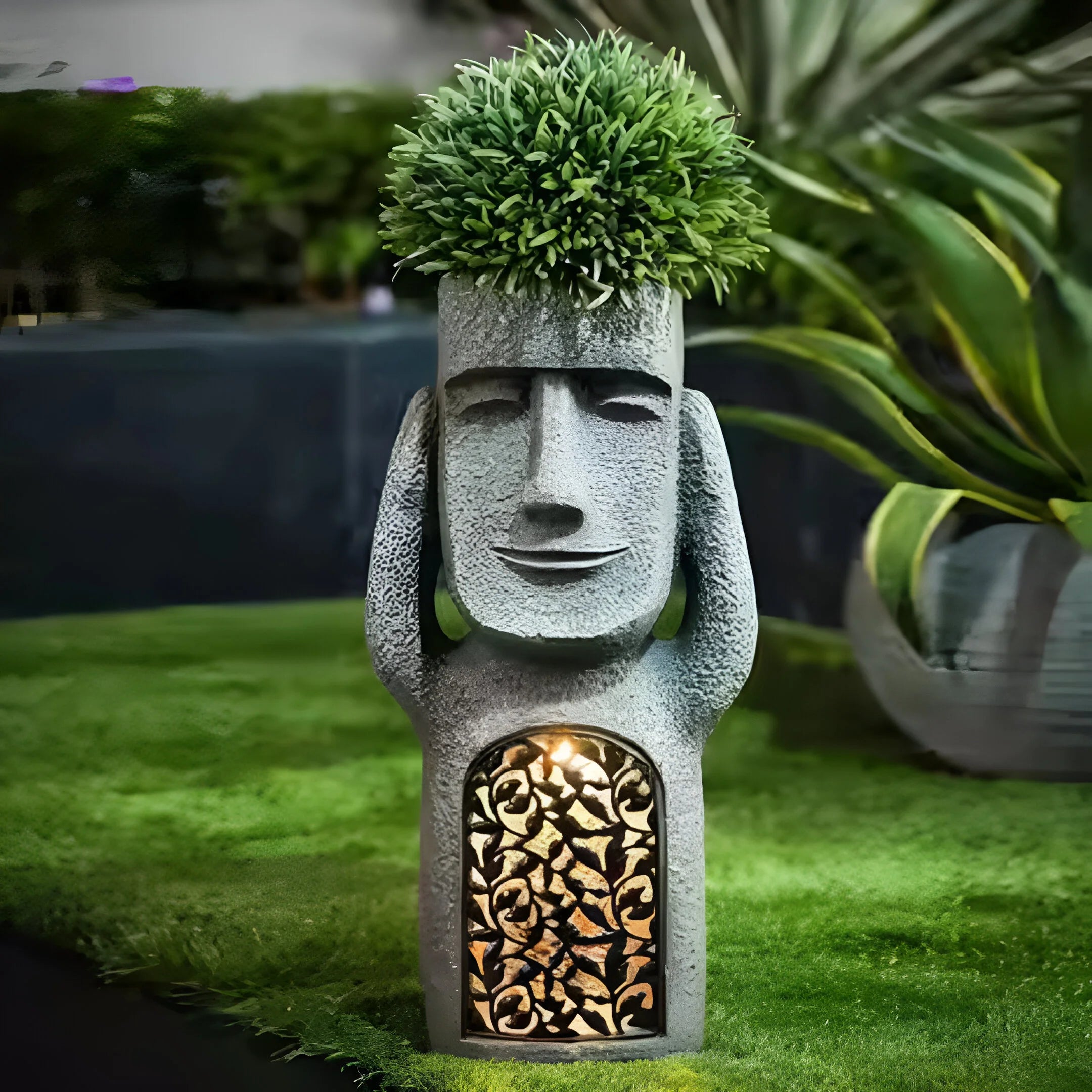 Decoratieve Plantenbak Buiten met LED-Verlichting en Abstract Ontwerp 1