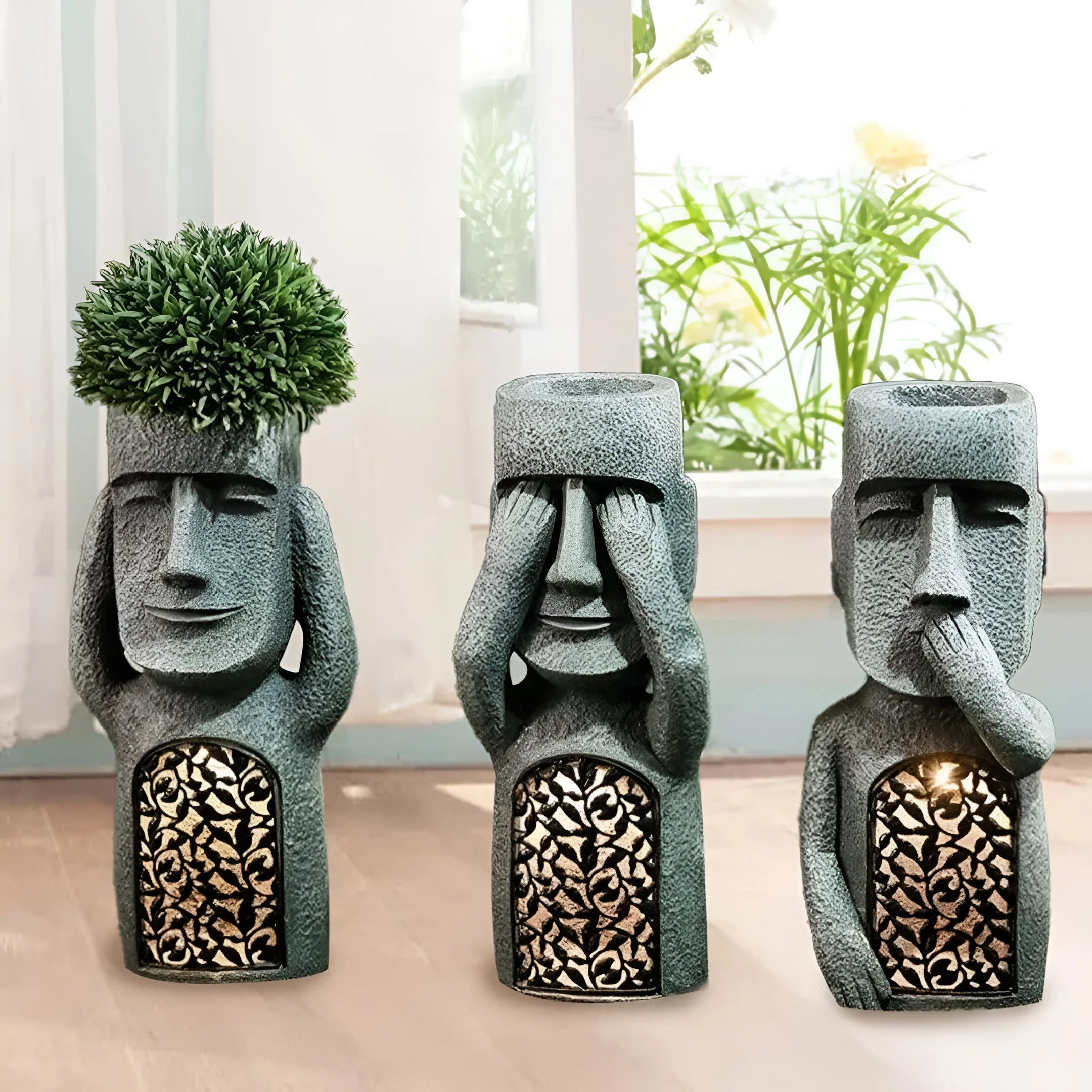 Decoratieve Plantenbak Buiten met LED-Verlichting en Abstract Ontwerp 3