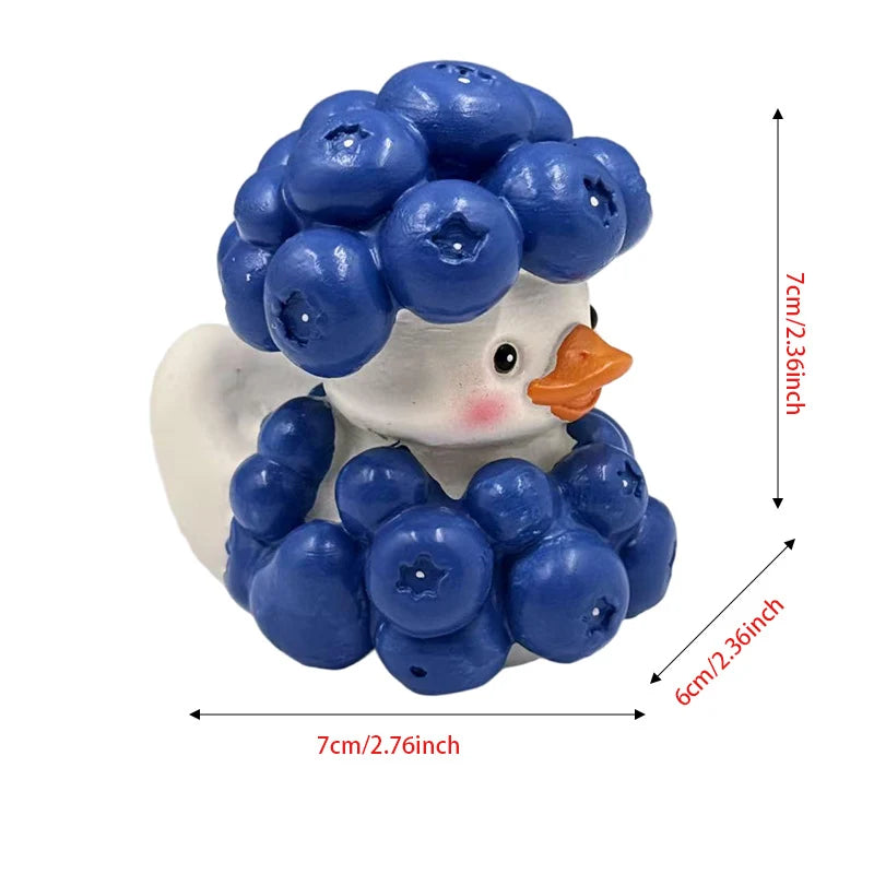 Decoratieve Rubber Eend Met Bessenpotje Unisex Speels Design 0
