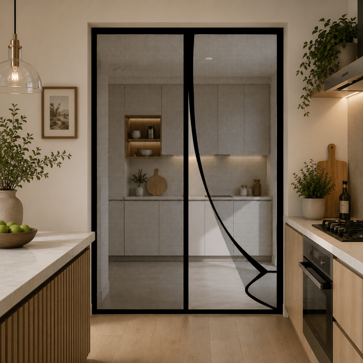 Deurgordijn Vliegen Gordijn Deur Met Magnetische Sluiting Voor Frisse Lucht 1