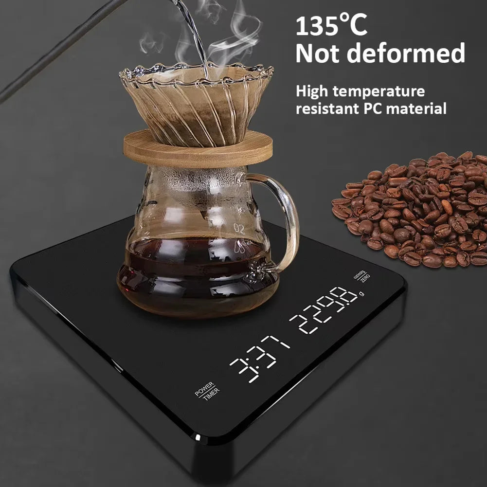 Digitale Koffieweegschaal met Timer en LED Scherm 3