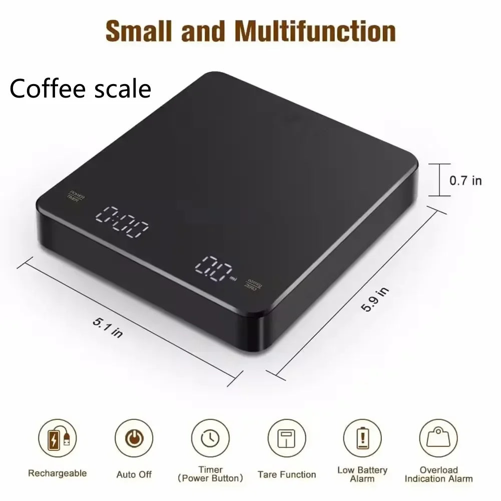 Digitale Koffieweegschaal met Timer en LED Scherm 4