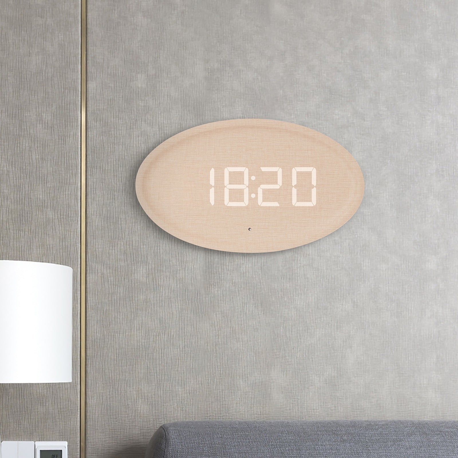 Digitale Wandklok Modern Minimalistisch Ovaal Design 2