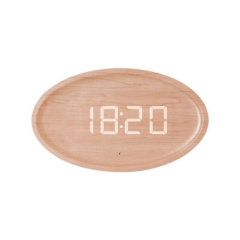 Digitale Wandklok Modern Minimalistisch Ovaal Design 6