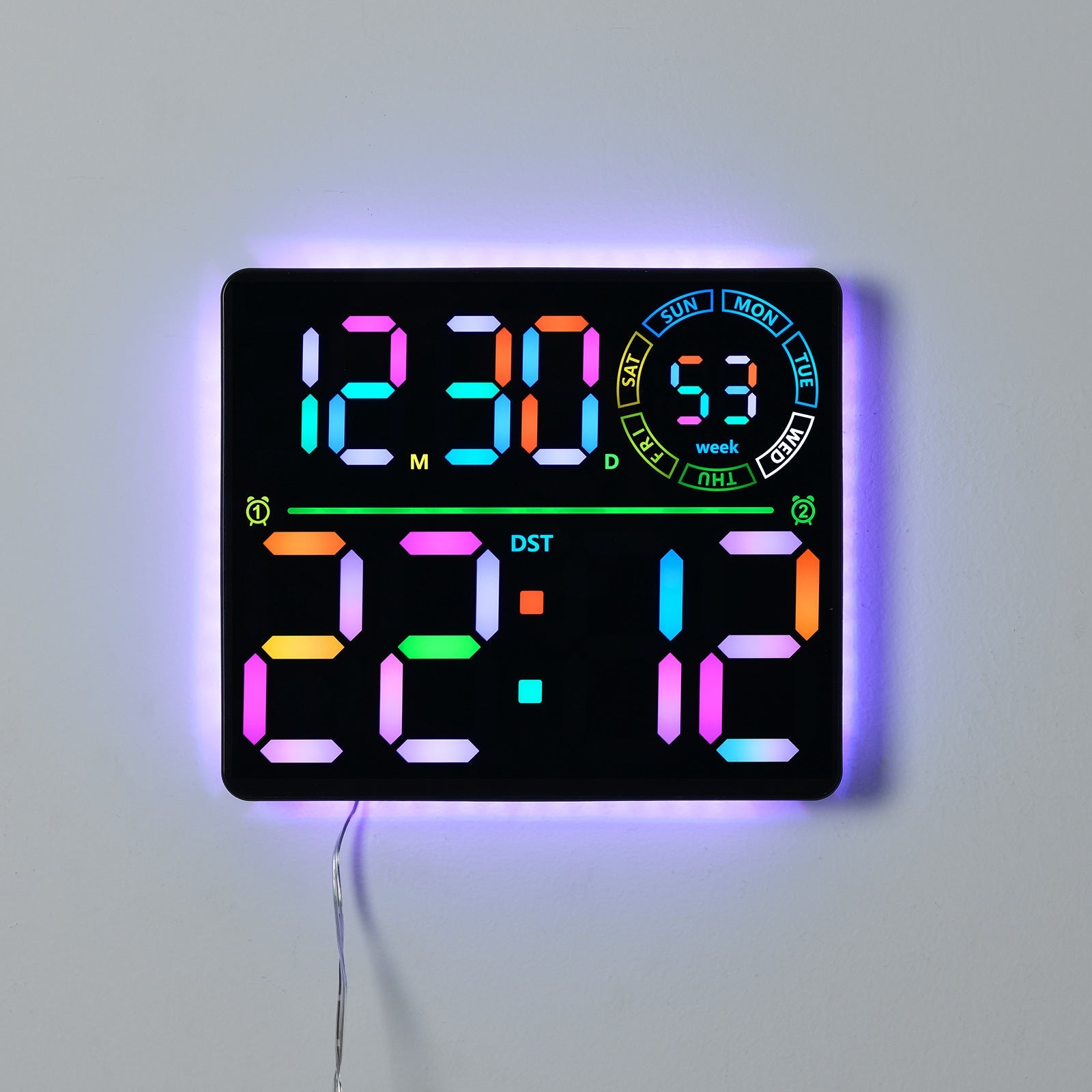 Digitale Wandklok Modern Ontwerp Met Groot Display 1