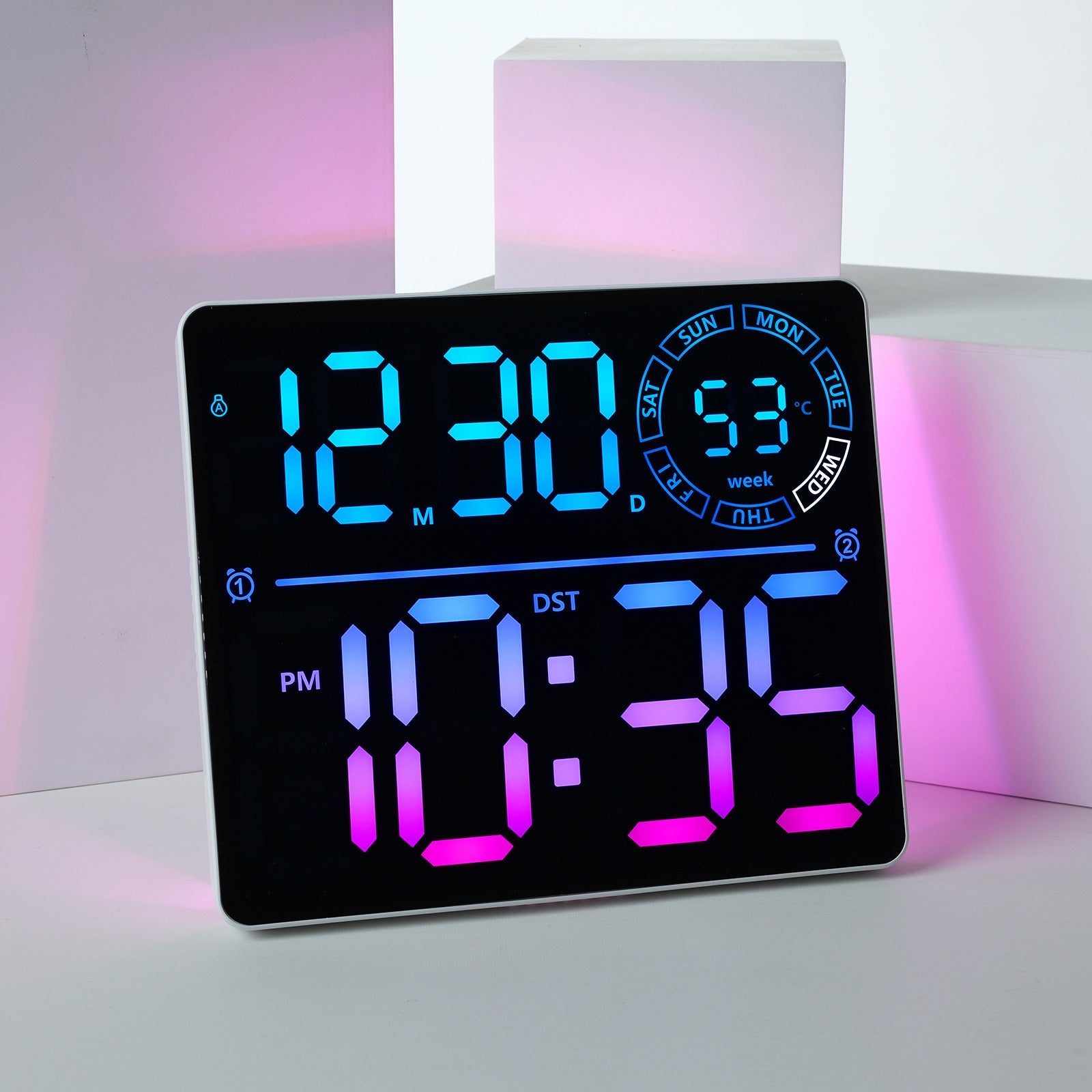 Digitale Wandklok Modern Ontwerp Met Groot Display 2