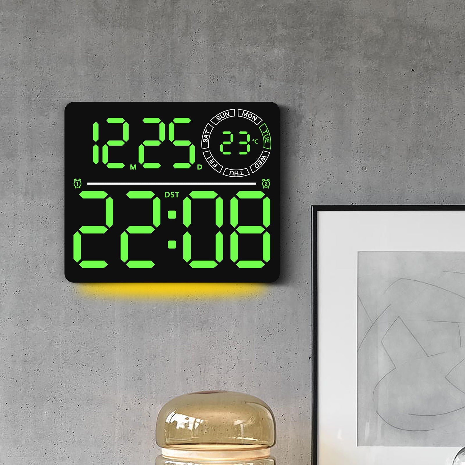 Digitale Wandklok Modern Ontwerp Met Groot Display 3