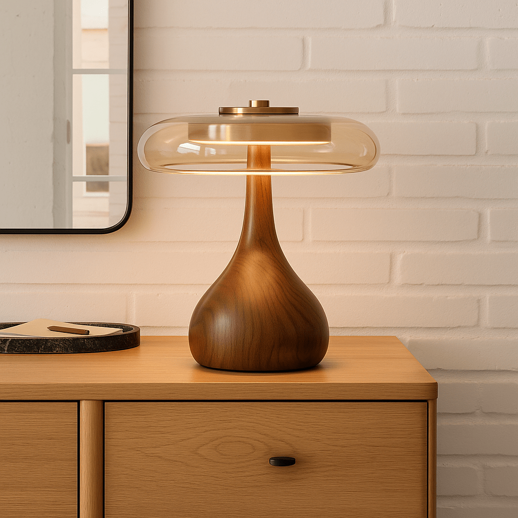 Dimbare LED-tafellamp met Houten Voet Modern Design 1