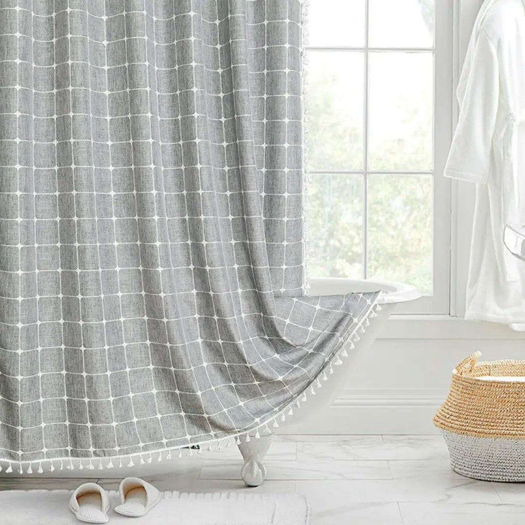 Douchegordijn voor Badkamer Boho Stijl met Kwastjes 1