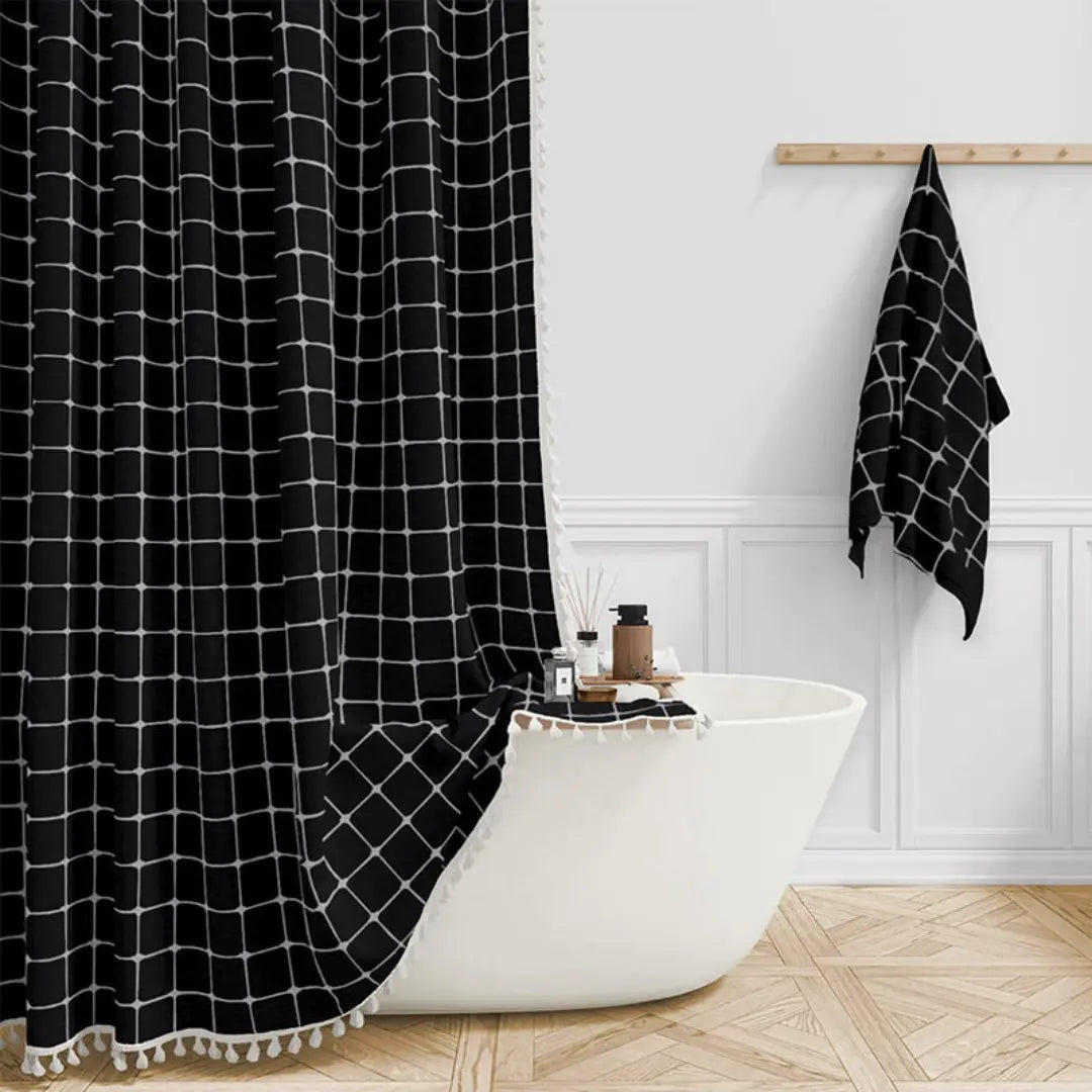 Douchegordijn voor Badkamer Boho Stijl met Kwastjes 2