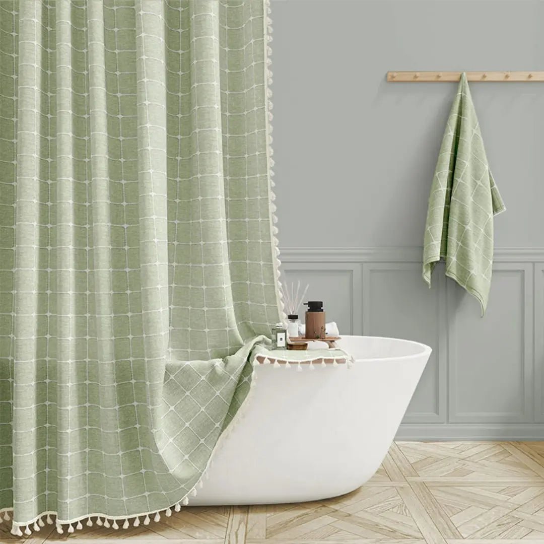 Douchegordijn voor Badkamer Boho Stijl met Kwastjes 4