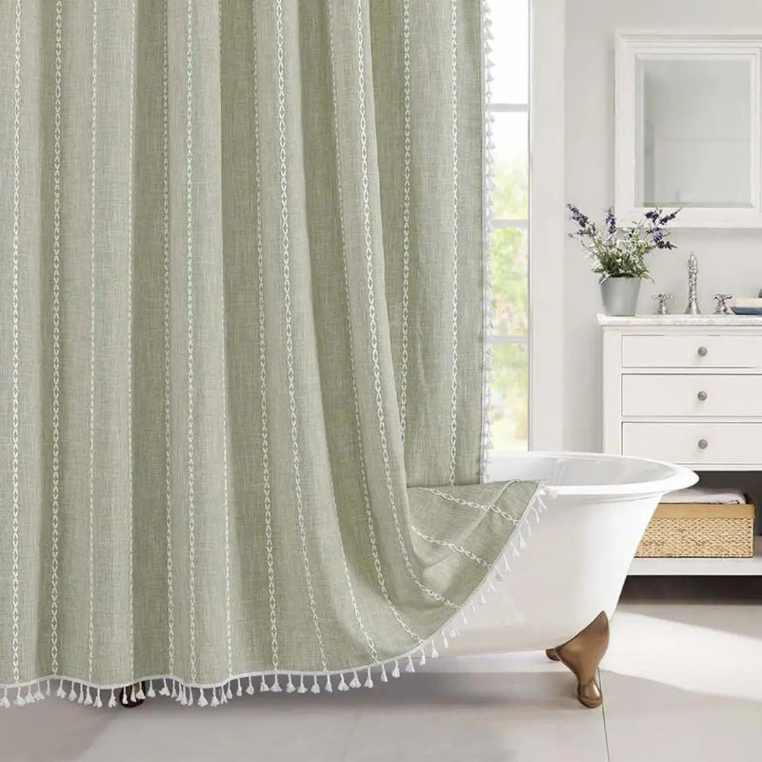 Douchegordijn voor Badkamer Boho Stijl met Kwastjes 6
