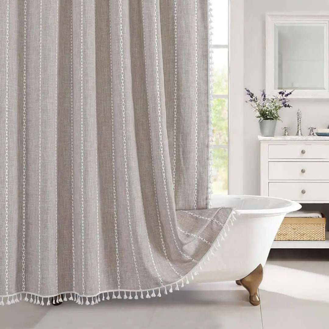 Douchegordijn voor Badkamer Boho Stijl met Kwastjes 7
