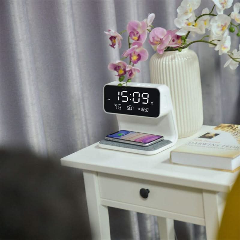 Draadloze Oplader LCD Wekker met Dimfunctie 4