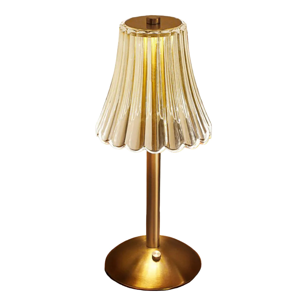 Draadloze Tafellamp Met Gouden Kristallen En Dimbare LED-Verlichting 0